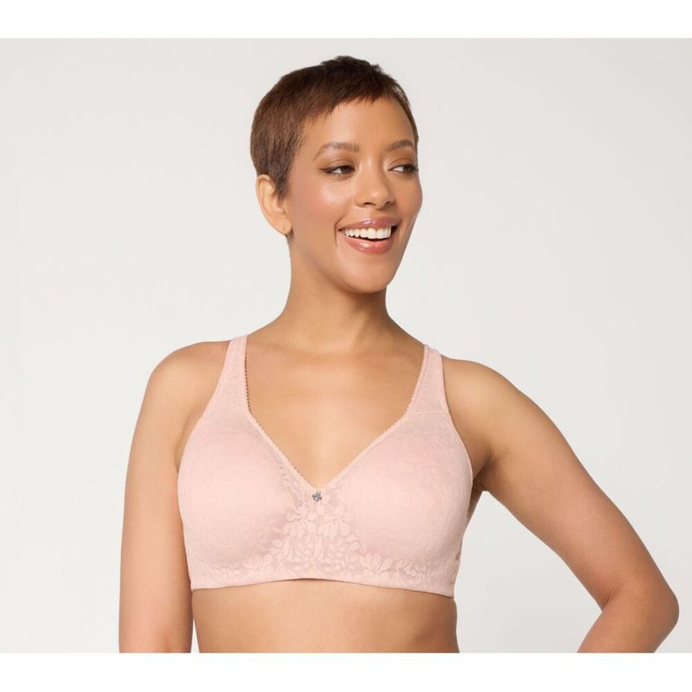 Breezies Women's Bra Sz 40C Whisper Lace Underwire Contour Pink
